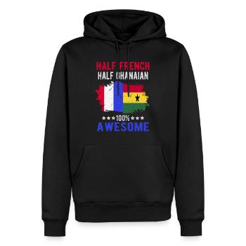 Halb Franzose Halb Ghanese - Männer Premium Bio Hoodie - Schwarz - Vorne - Nico (187cm)
