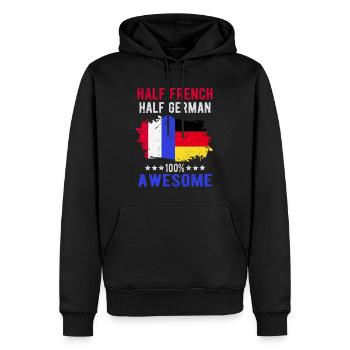 Halb Franzose Halb Deutscher - Männer Premium Bio Hoodie - Schwarz - Vorne - Nico (187cm)
