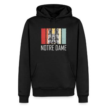 Notre Dame Retro Paris Kathedrale französisch - Männer Premium Bio Hoodie - Schwarz - Vorne - Nico (187cm)
