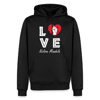 Nelson Mandela Liebe Freiheit Faust Südafrika - Männer Premium Bio Hoodie - Schwarz - Vorne - Nico (187cm)