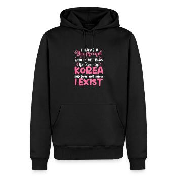 K-Pop - Sweat à capuche Premium bio Homme - noir - Devant - Nico (187cm)