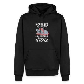 Koala - Männer Premium Bio Hoodie - Schwarz - Vorne - Nico (187cm)