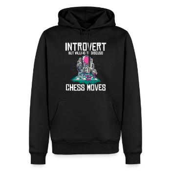 Funny Chess Player - Männer Premium Bio Hoodie - Schwarz - Vorne - Nico (187cm)