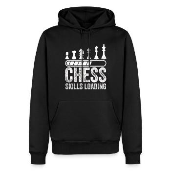 Funny Chess Player - Männer Premium Bio Hoodie - Schwarz - Vorne - Nico (187cm)