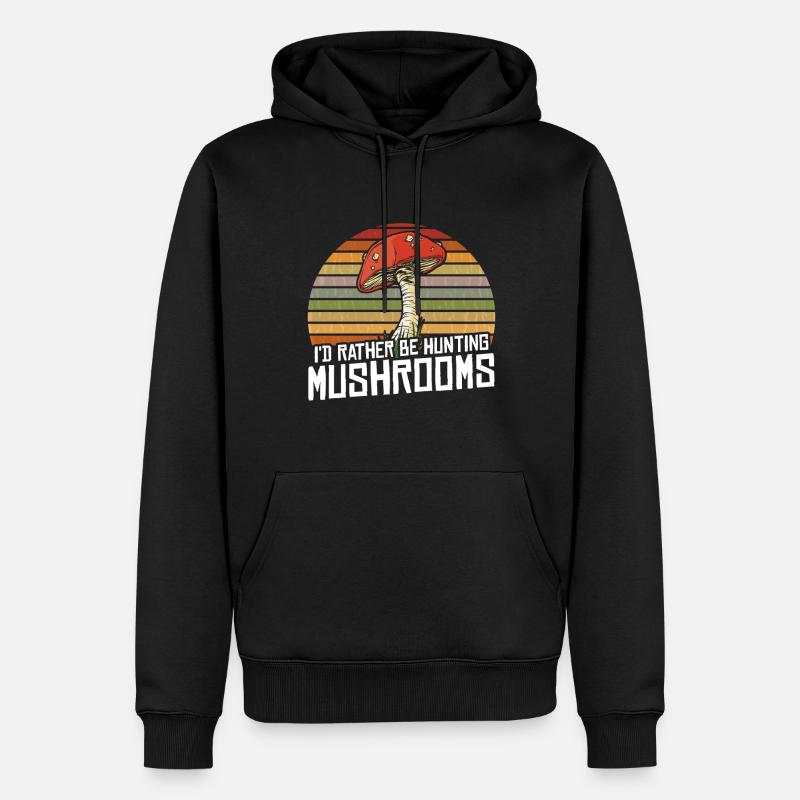 Chasse aux champignons - Sweat à capuche Premium bio Homme - noir