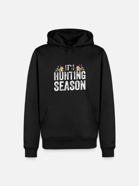 Chasse aux champignons - Sweat à capuche Premium bio Homme - noir