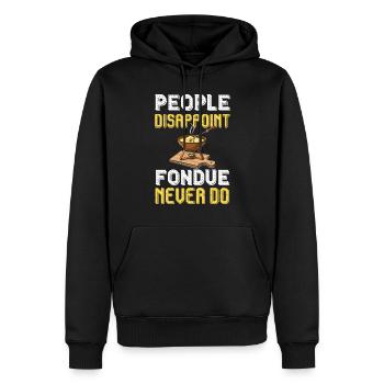 Fondue Glück aus den schweizer Alpen - Männer Premium Bio Hoodie - Schwarz - Vorne - Nico (187cm)