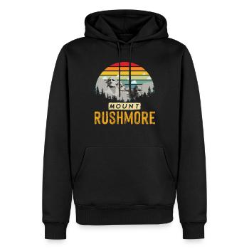 Mount Rushmore Black Hills Dakota du Sud - Sweat à capuche Premium bio Homme - noir - Devant - Nico (187cm)