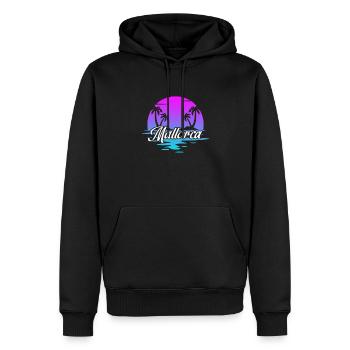 Mallorca - Männer Premium Bio Hoodie - Schwarz - Vorne - Nico (187cm)