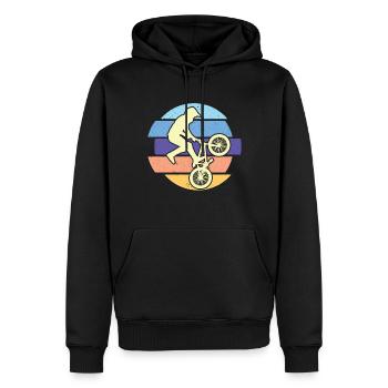 Bike Retro Fahrrad Trip Tour Natur - Männer Premium Bio Hoodie - Schwarz - Vorne - Nico (187cm)