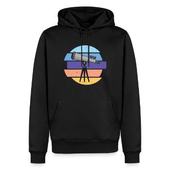 Télescope Astronome Galaxie Voie Lactée - Sweat à capuche Premium bio Homme - noir - Devant - Nico (187cm)
