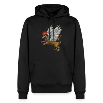 Griffon de la mythologie égyptienne antique - Sweat à capuche Premium bio Homme - noir - Devant - Nico (187cm)