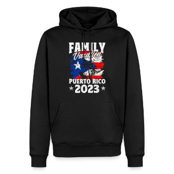Familienurlaub Puerto Rico 2023 Puerto Rico - Männer Premium Bio Hoodie - Schwarz - Vorne - Nico (187cm)