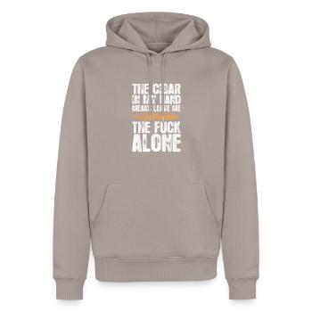 Zigarre Rauchen Raucher Tabak Zigarren Geschenk - Männer Premium Bio Hoodie - Taupe - Vorne - Nico (187cm)