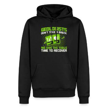 Geologen machen keine Pause Werkzeuge erholen sich - Männer Premium Bio Hoodie - Schwarz - Vorne - Nico (187cm)