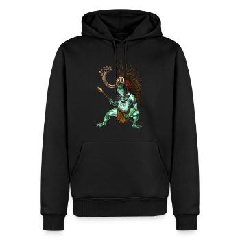 Aztekischer Kriegergott Cueyatl - Männer Premium Bio Hoodie - Schwarz - Vorne - Nico (187cm)