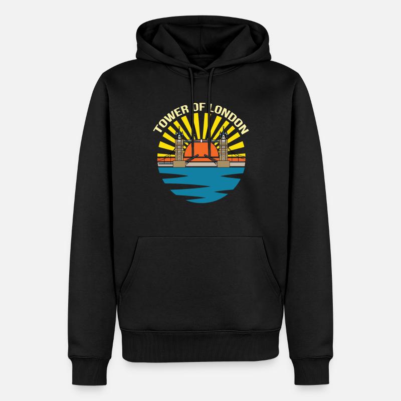Angleterre Thames Tower Bridge Westminster - Sweat à capuche Premium bio Homme - noir
