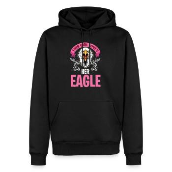 La fille aime les faucons aigles et la fauconnerie - Sweat à capuche Premium bio Homme - noir - Devant - Nico (187cm)