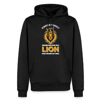 Löwen Krone Löwenmähne Safari Löwengesicht - Männer Premium Bio Hoodie - Schwarz - Vorne - Nico (187cm)