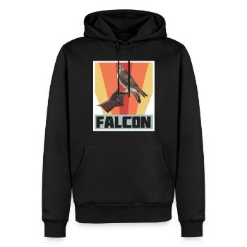 Faucons Fauconneries et aigles Faune - Sweat à capuche Premium bio Homme - noir - Devant - Nico (187cm)