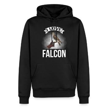 J’adore Falcon eagle falconry bird - Sweat à capuche Premium bio Homme - noir - Devant - Nico (187cm)