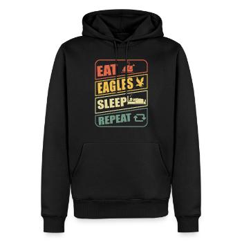 Eagle Sleep Repeat Ornithologie de la fauconnerie - Sweat à capuche Premium bio Homme - noir - Devant - Nico (187cm)