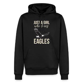 Girl loves eagle falconry falcon hawk hawk - Men’s Premium Organic Hoodie - black - Front - Nico (187cm)