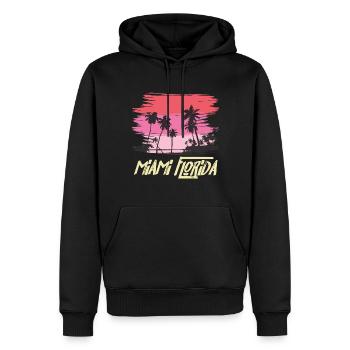 Miami Florida Palmen Skyline Strand Sonne - Männer Premium Bio Hoodie - Schwarz - Vorne - Nico (187cm)