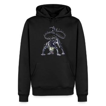 Créature mythique aztèque Ahuizotl - Sweat à capuche Premium bio Homme - noir - Devant - Nico (187cm)