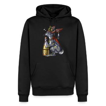 Aztekische Kreatur Centzon - Männer Premium Bio Hoodie - Schwarz - Vorne - Nico (187cm)