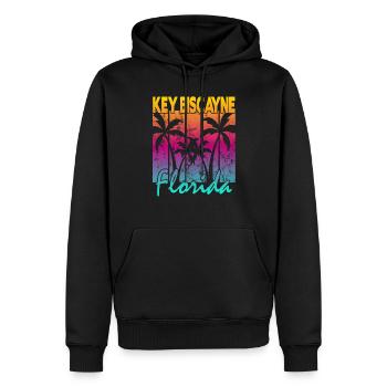 Key Biscayne Floride - Sweat à capuche Premium bio Homme - noir - Devant - Nico (187cm)