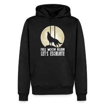 Wolf Vollmond Eskalation Rudel Wölfe - Männer Premium Bio Hoodie - Schwarz - Vorne - Nico (187cm)