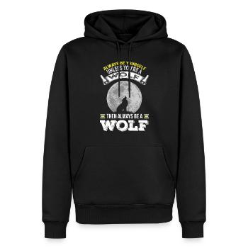 Wolf Wolf Pack Pleine Lune Hurlements Loups - Sweat à capuche Premium bio Homme - noir - Devant - Nico (187cm)