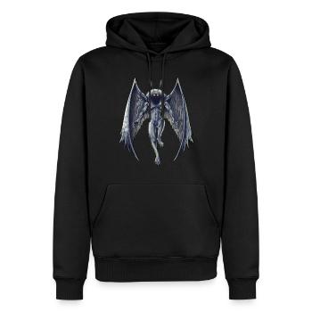 Créature cryptide Mothman - Sweat à capuche Premium bio Homme - noir - Devant - Nico (187cm)