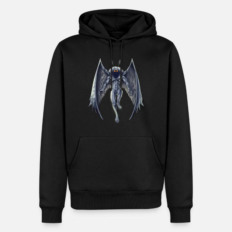 Créature cryptide Mothman - Sweat à capuche Premium bio Homme - noir