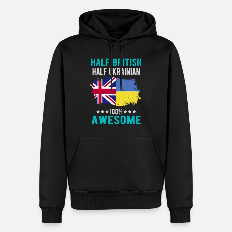 Moitié britannique moitié ukrainienne - Sweat à capuche Premium bio Homme - noir