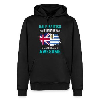 Moitié britannique moitié uruguayen - Sweat à capuche Premium bio Homme - noir - Devant - Nico (187cm)