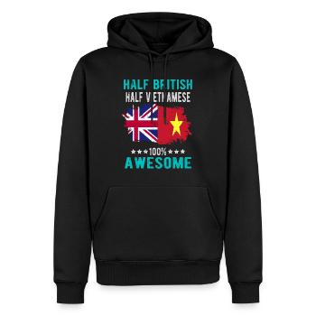 Halb Brite Halb Vietnamese - Männer Premium Bio Hoodie - Schwarz - Vorne - Nico (187cm)