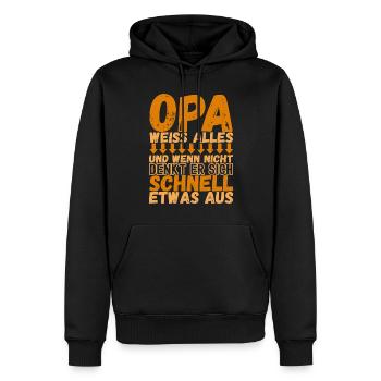 Opa Großvater - Männer Premium Bio Hoodie - Schwarz - Vorne - Nico (187cm)