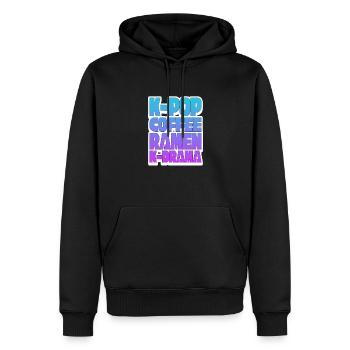K-Pop Café Ramen - Sweat à capuche Premium bio Homme - noir - Devant - Nico (187cm)