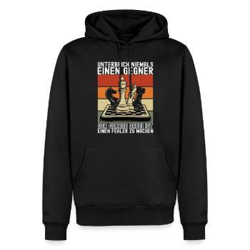 Schach Schachspieler - Männer Premium Bio Hoodie - Schwarz - Vorne - Nico (187cm)
