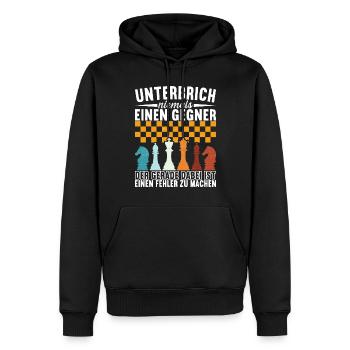 Schach Schachspieler - Männer Premium Bio Hoodie - Schwarz - Vorne - Nico (187cm)