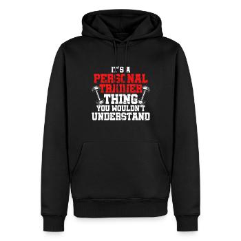 It's A Personal Trainer Thing - Männer Premium Bio Hoodie - Schwarz - Vorne - Nico (187cm)