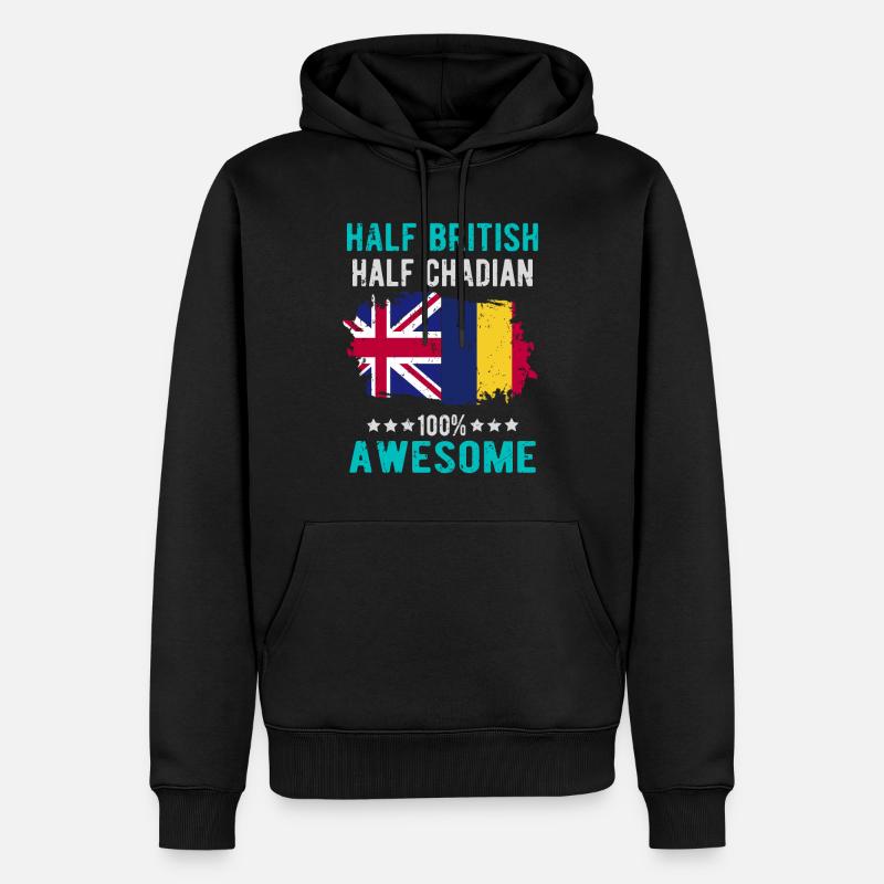 Halb Brite Halb Tschader - Männer Premium Bio Hoodie - Schwarz