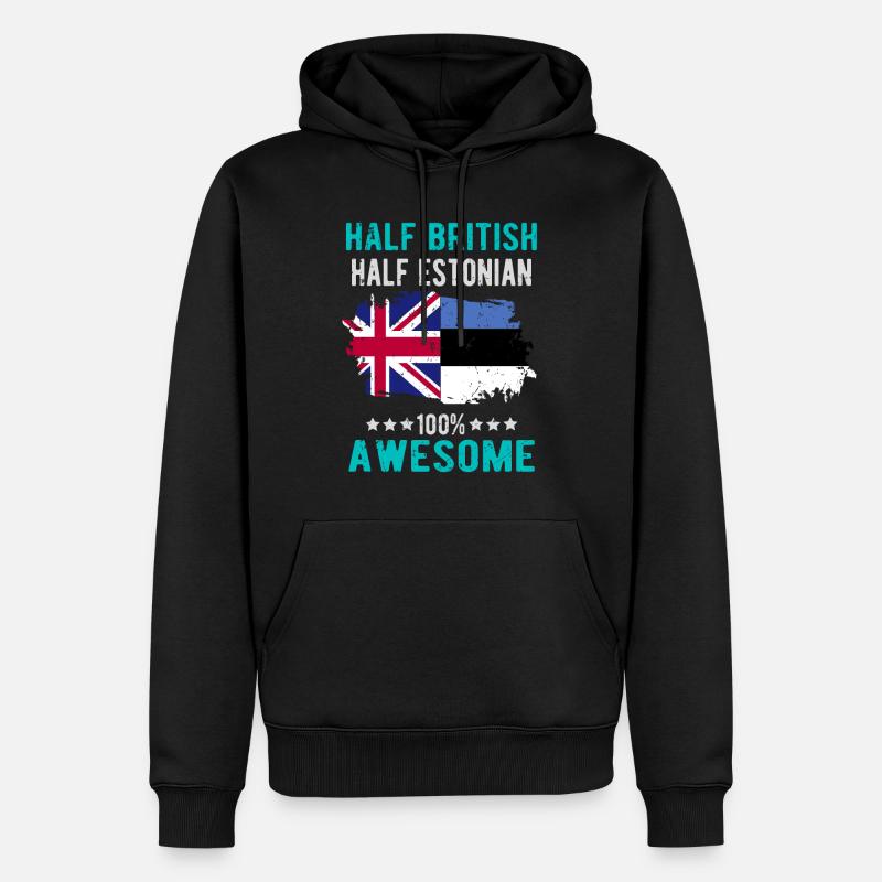 Moitié britannique moitié estonien - Sweat à capuche Premium bio Homme - noir