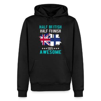 Halb Brite Halb Finne - Männer Premium Bio Hoodie - Schwarz - Vorne - Nico (187cm)