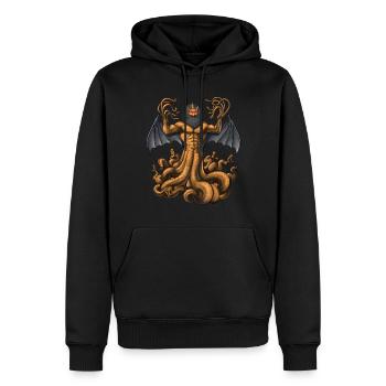 Mythologie grecque Divinité Typhon - Sweat à capuche Premium bio Homme - noir - Devant - Nico (187cm)