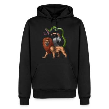 Mythologie grecque Créature Chimère - Sweat à capuche Premium bio Homme - noir - Devant - Nico (187cm)