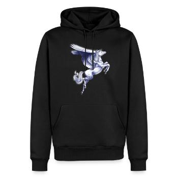 Créature mythique grecque Pégase - Sweat à capuche Premium bio Homme - noir - Devant - Nico (187cm)