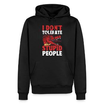 Ich dulde keine dummen Menschen Mürrischer Drache - Männer Premium Bio Hoodie - Schwarz - Vorne - Nico (187cm)